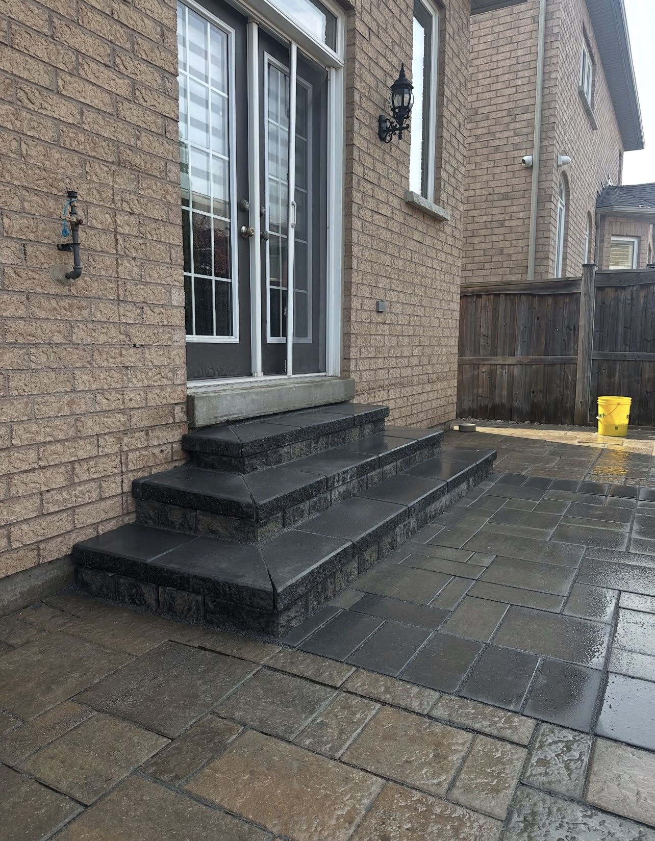 Charcoal Paver Steps & Patio
