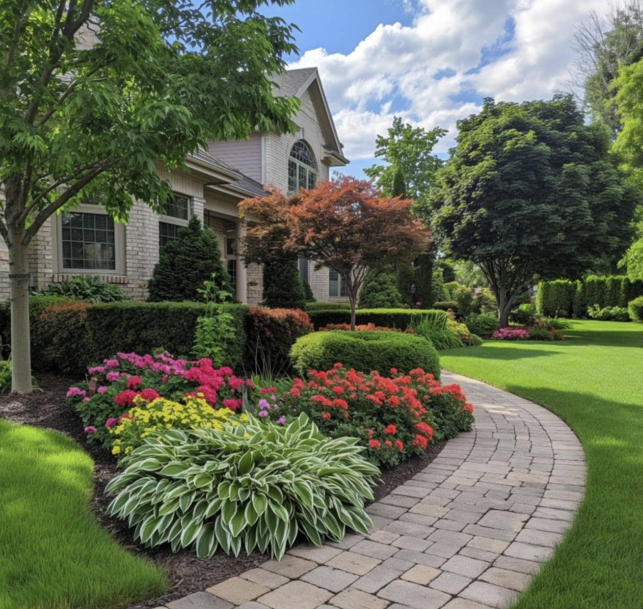 Front-yard walkway & garden — TriCity Landscaping of Kitchener project in Forest Hill, Kitchener ON